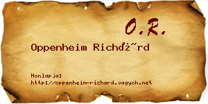 Oppenheim Richárd névjegykártya